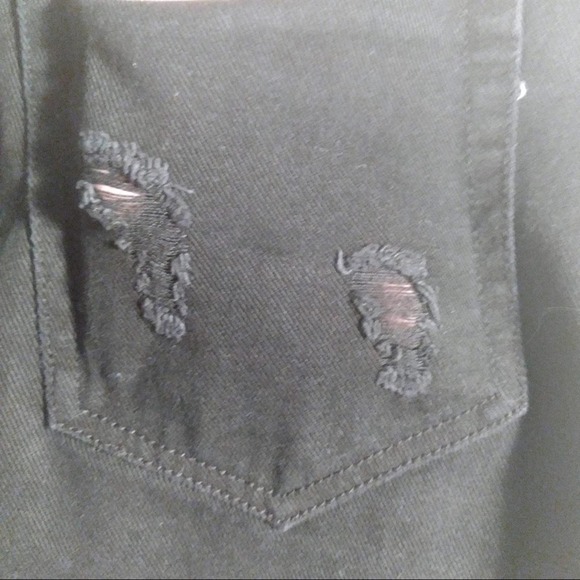 Forever 21 Raw Hem Distressed Mini Jean Skirt - Picture 6 of 7